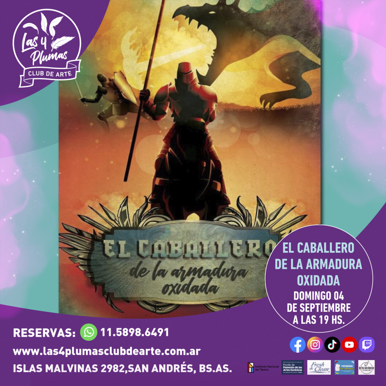 EL CABALLERO DE LA ARMADURA OXIDADA CARTELERA SEPTIEMBRE 2022