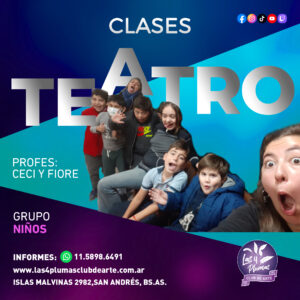Clase de TEATRO ACCION las 4 plumas club de arte