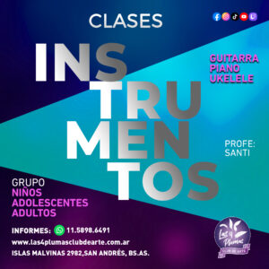 Clases de Instrumentos Las 4 Plumas Club de Arte